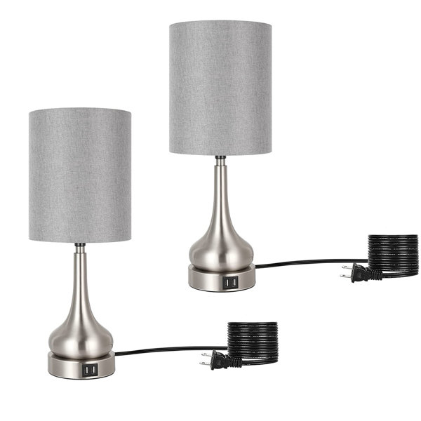 Silver grey store bedside lamps